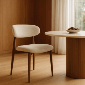 SILLA BEIGE TEJIDO METAL NORMAN