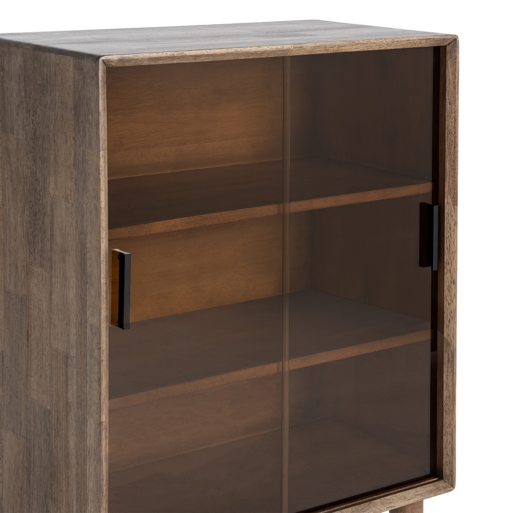 VITRINA MARRON MADERA-CRISTAL AMYN - Imagen 6