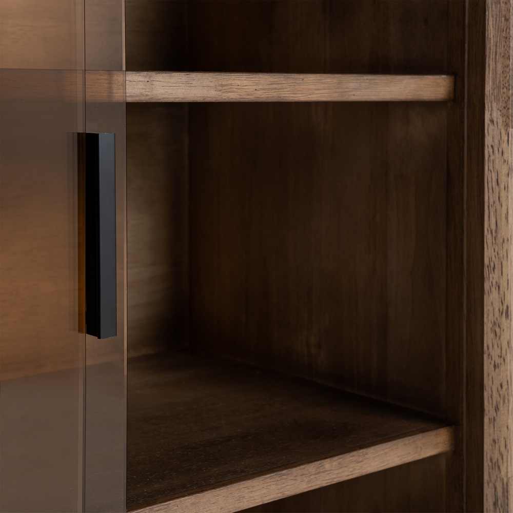 VITRINA MARRON MADERA-CRISTAL AMYN - Imagen 4