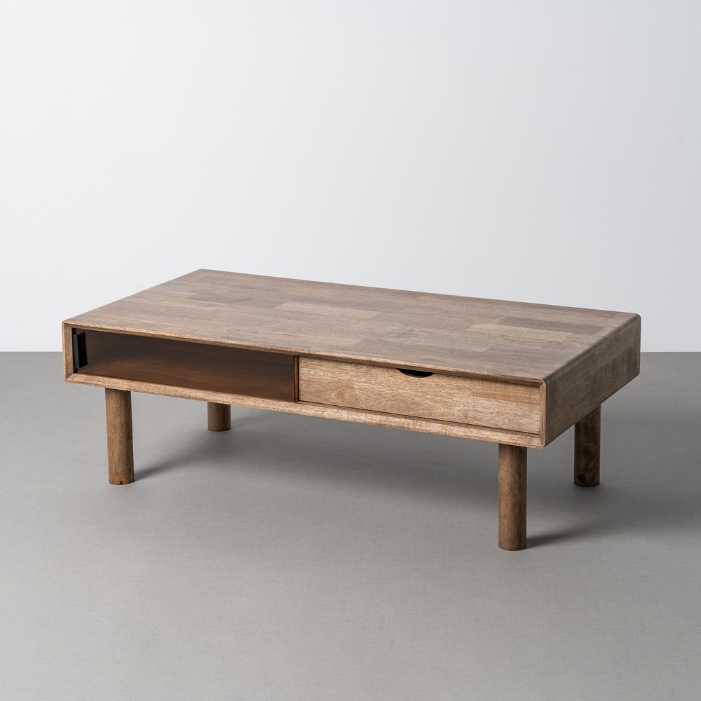 Mesa de centro madera cristal