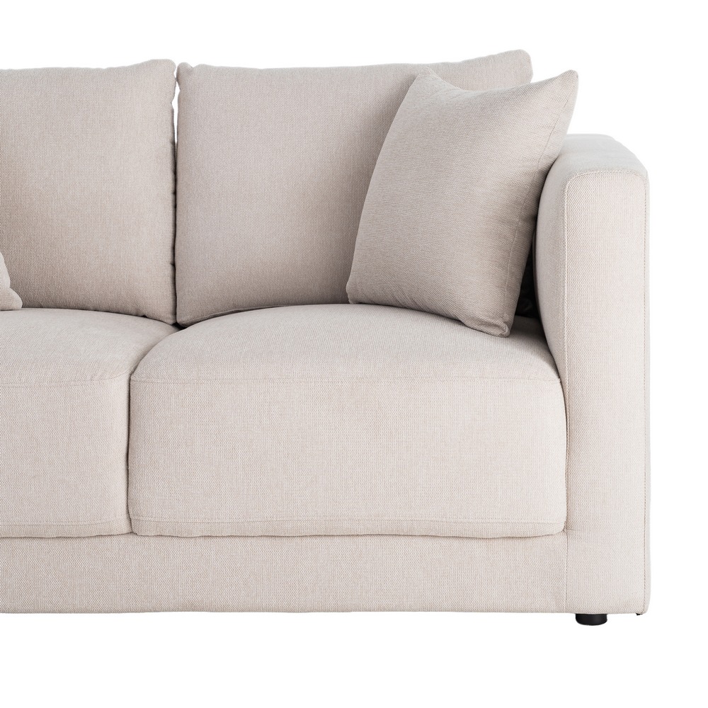 SOFA 2 y 3 PLAZAS CREMA TEJIDO-MADERA SOUF - Imagen 6