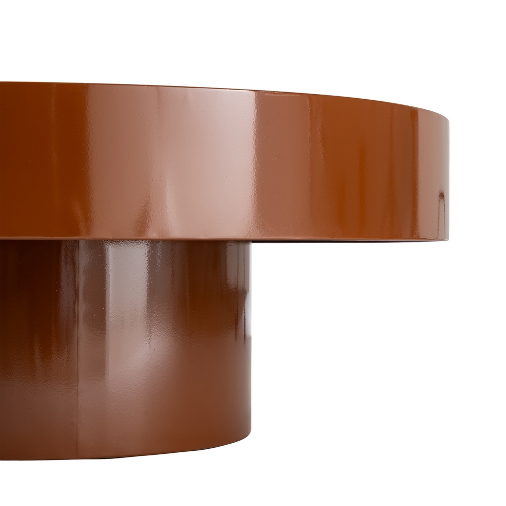 MESA CENTRO TEJA CRISTAL-METAL - Imagen 4