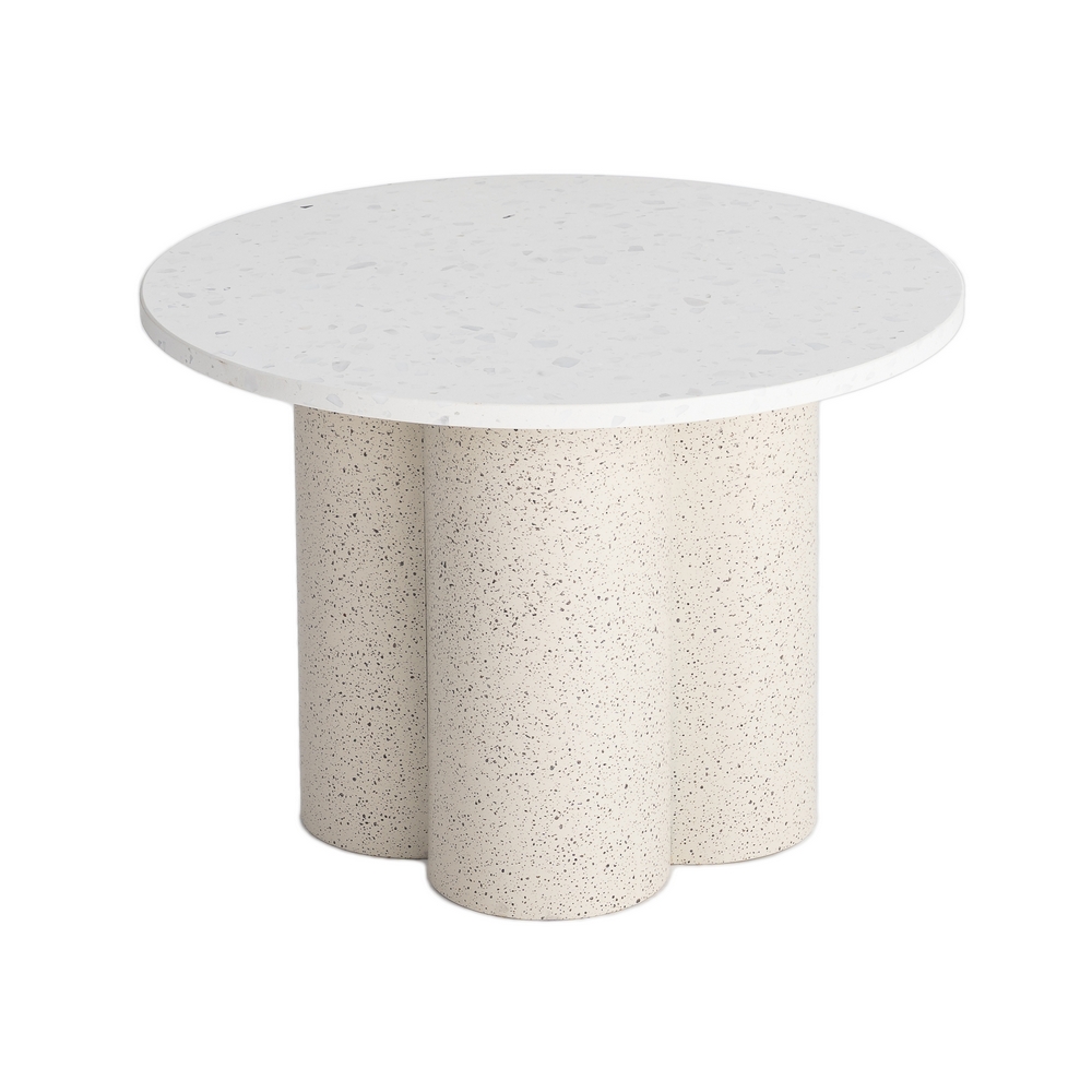 MESITA BLANCA METAL MARMOL - Imagen 2