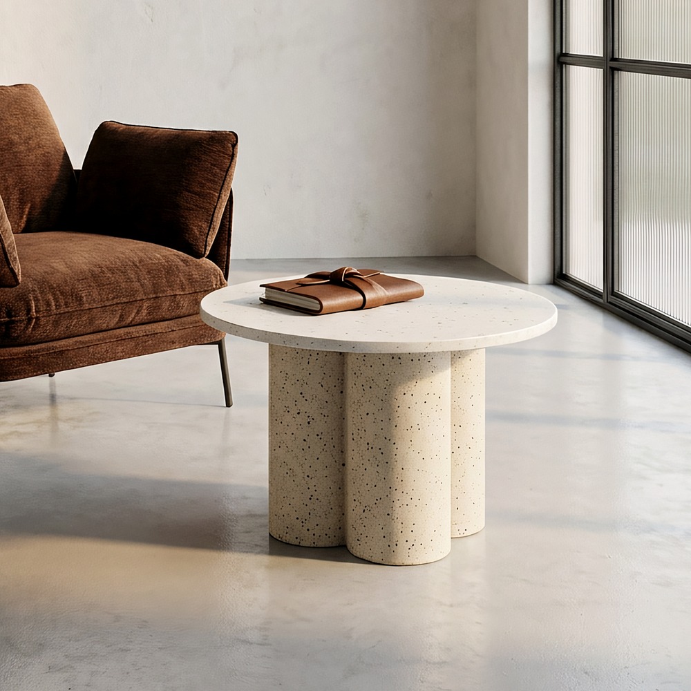 MESITA BLANCA METAL MARMOL