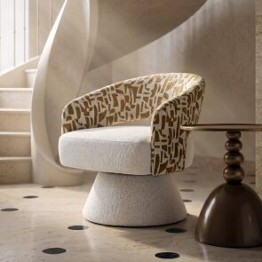 SILLON GIRATORIO CREMA ESTAMPADO