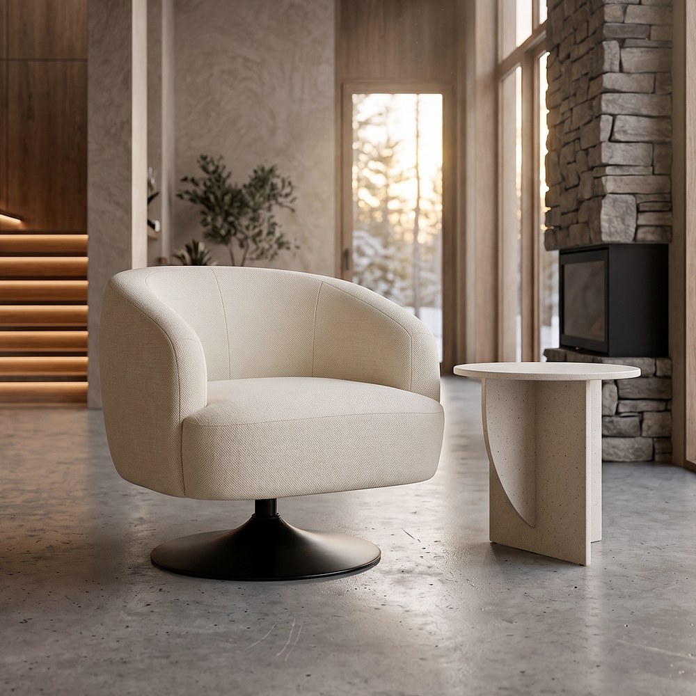 SILLON GIRATORIO TAPIZADO-METAL
