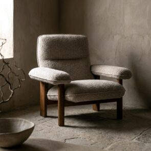 SILLON BEIGE MADERA