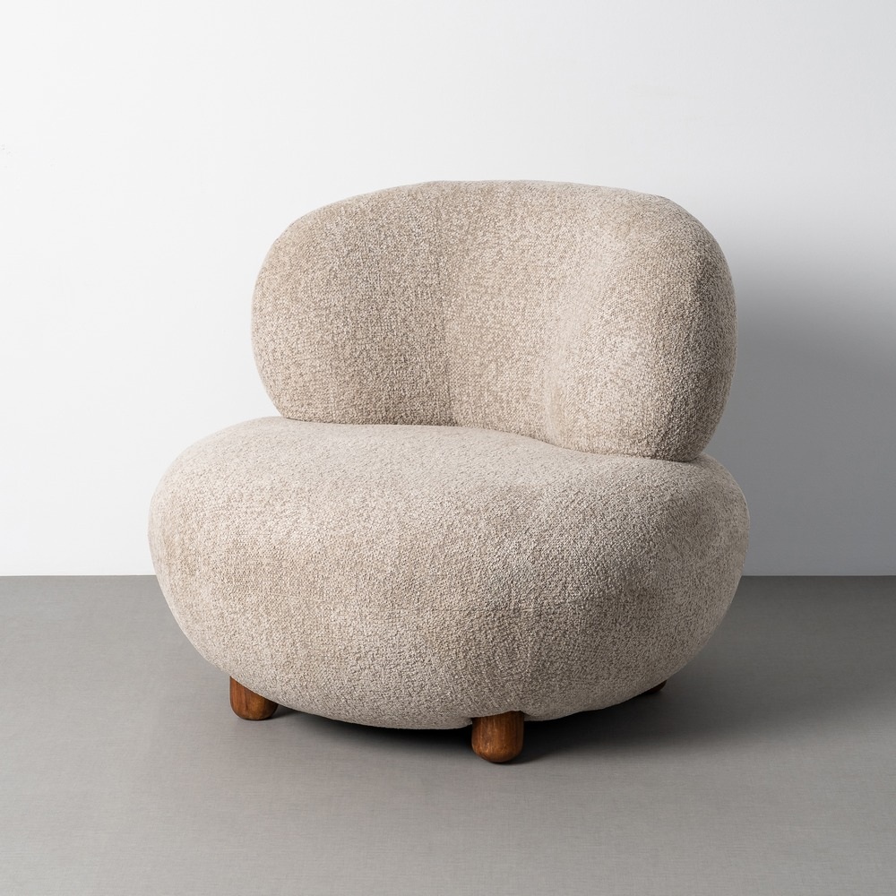 SILLÓN TAPIZADO BEIGE - Imagen 5